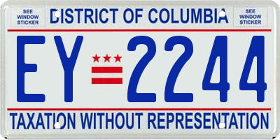 DC license plate EY2244