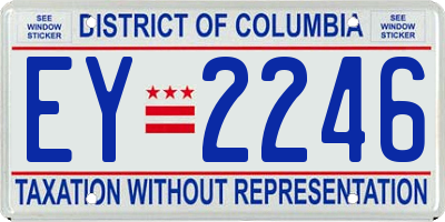 DC license plate EY2246