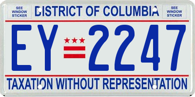 DC license plate EY2247