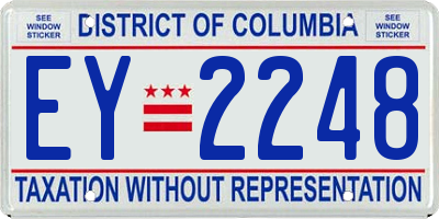 DC license plate EY2248