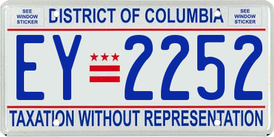 DC license plate EY2252