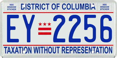 DC license plate EY2256