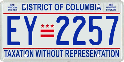 DC license plate EY2257