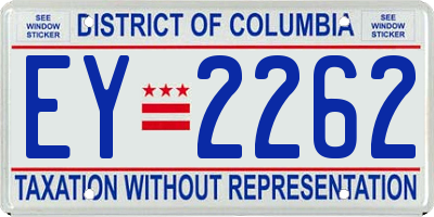 DC license plate EY2262