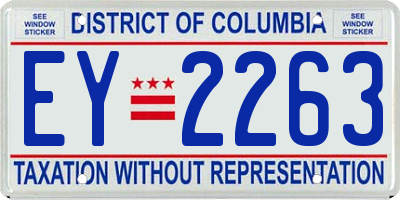 DC license plate EY2263