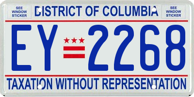 DC license plate EY2268