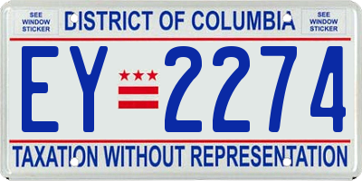 DC license plate EY2274