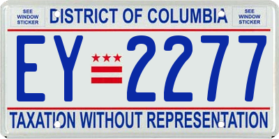 DC license plate EY2277