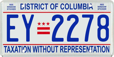 DC license plate EY2278