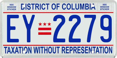 DC license plate EY2279