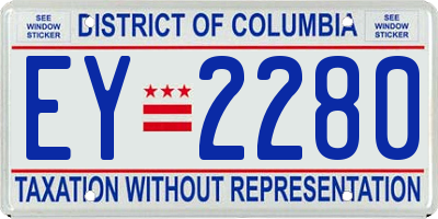 DC license plate EY2280