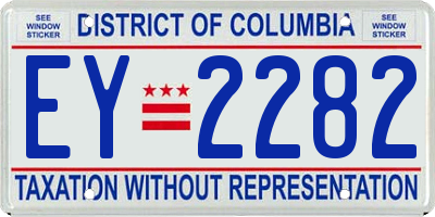 DC license plate EY2282