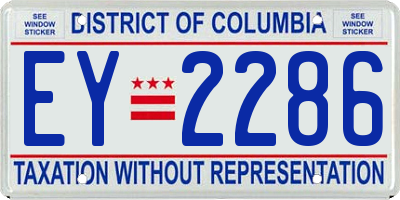 DC license plate EY2286