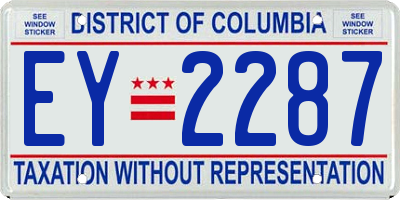 DC license plate EY2287