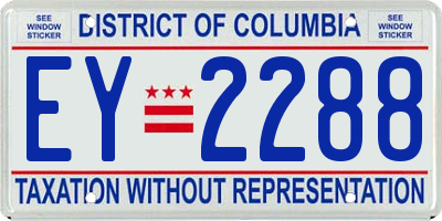 DC license plate EY2288