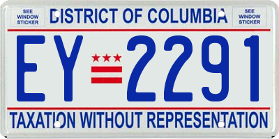 DC license plate EY2291