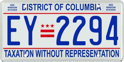 DC license plate EY2294