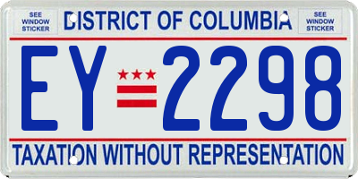 DC license plate EY2298