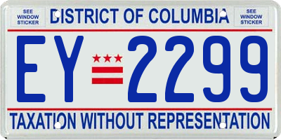 DC license plate EY2299