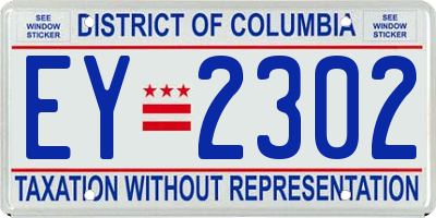 DC license plate EY2302