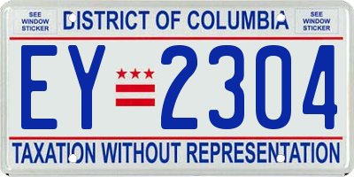 DC license plate EY2304