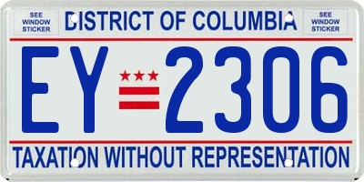 DC license plate EY2306