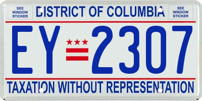 DC license plate EY2307