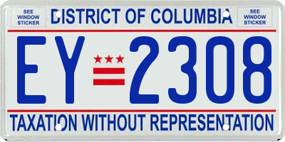 DC license plate EY2308