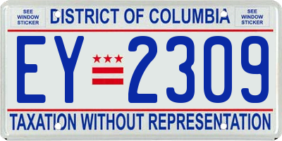DC license plate EY2309