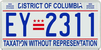 DC license plate EY2311