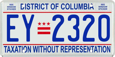 DC license plate EY2320