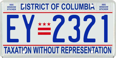 DC license plate EY2321