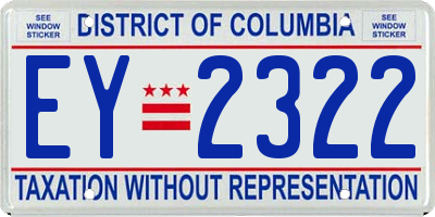 DC license plate EY2322
