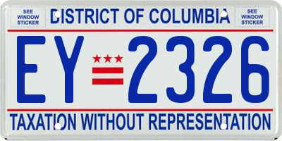DC license plate EY2326