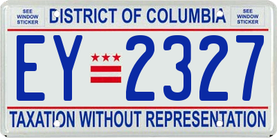 DC license plate EY2327