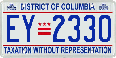 DC license plate EY2330