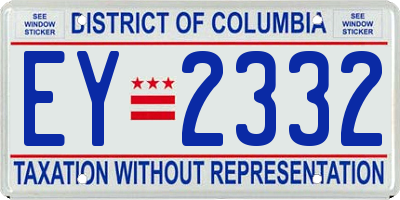 DC license plate EY2332