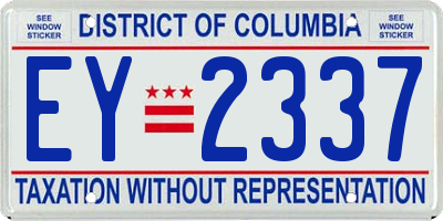 DC license plate EY2337
