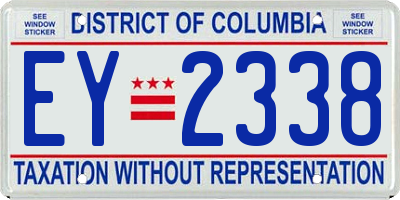 DC license plate EY2338