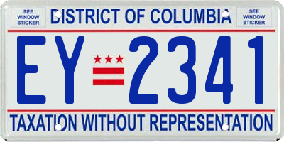 DC license plate EY2341