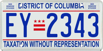 DC license plate EY2343