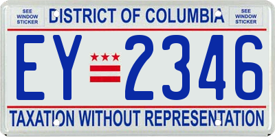 DC license plate EY2346