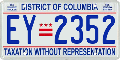 DC license plate EY2352