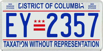 DC license plate EY2357