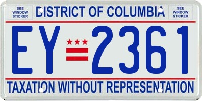 DC license plate EY2361