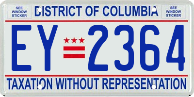 DC license plate EY2364