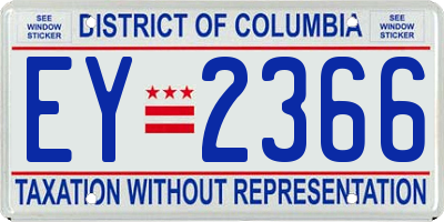 DC license plate EY2366