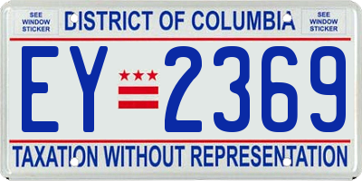 DC license plate EY2369