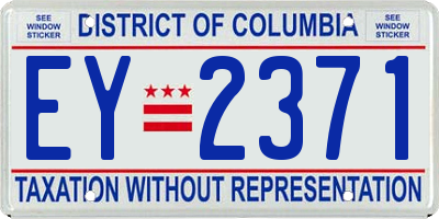 DC license plate EY2371