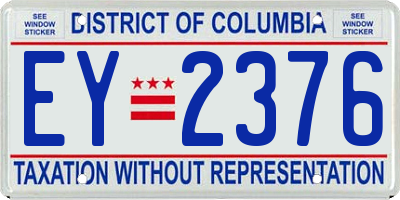 DC license plate EY2376